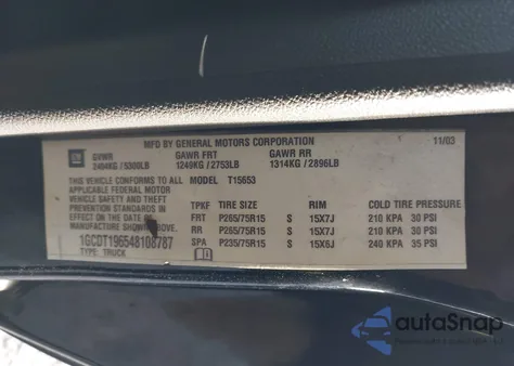 2004 Chevrolet Colorado Ls from USA, damaged, VIN 1GCDT196548108787